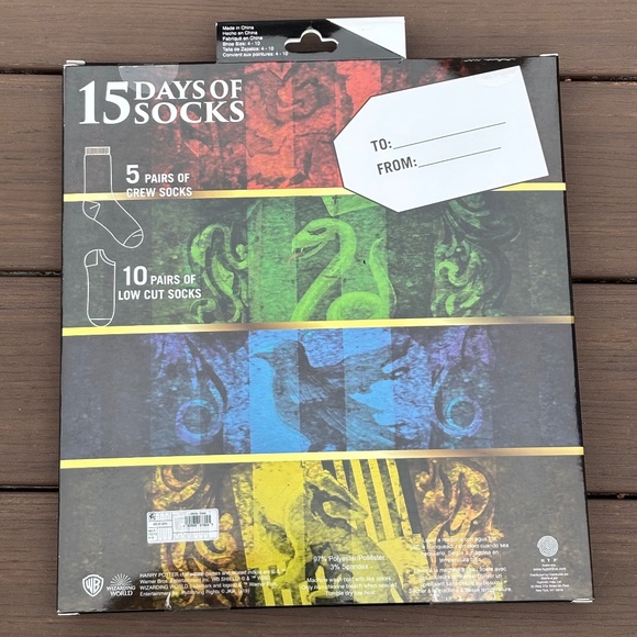 Harry Potter Christmas 15 Days of Socks WOMEN'S Shoe Size 4-10 Advent Calendar - Picture 2 of 4